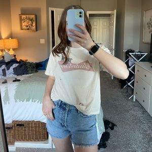 American eagle tan Budweiser shirt size S